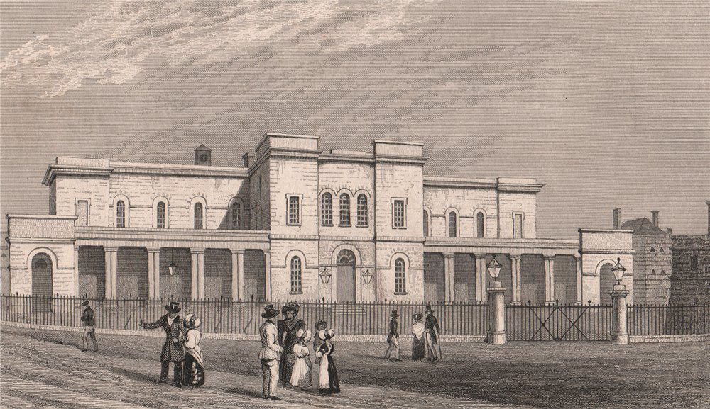 The Old Sessions House (now County Hall), Maidstone. Kent. SHEPHERD 1829 print